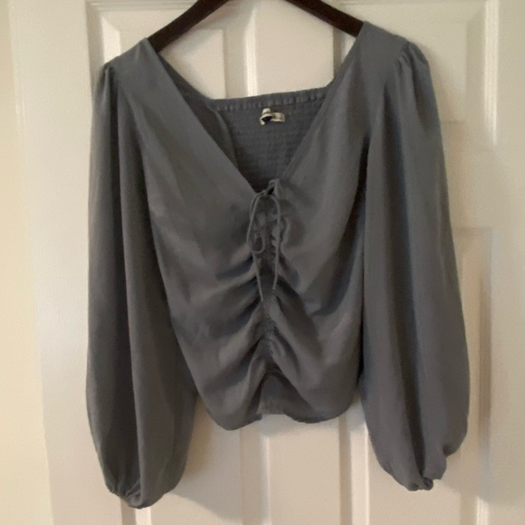 Abercrombie and Fitch Light Blue Long Sleeve Blouse - Picture 4 of 6